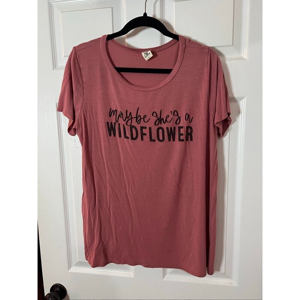 Sew In Love “Maybe She’s a Wildflower” Graphic Tee | Mauve | Size M